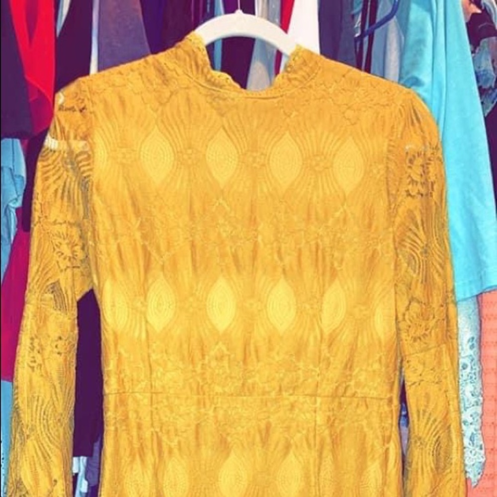 Mustard lace dress